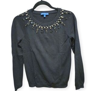 Talbots Black Sweater with beading